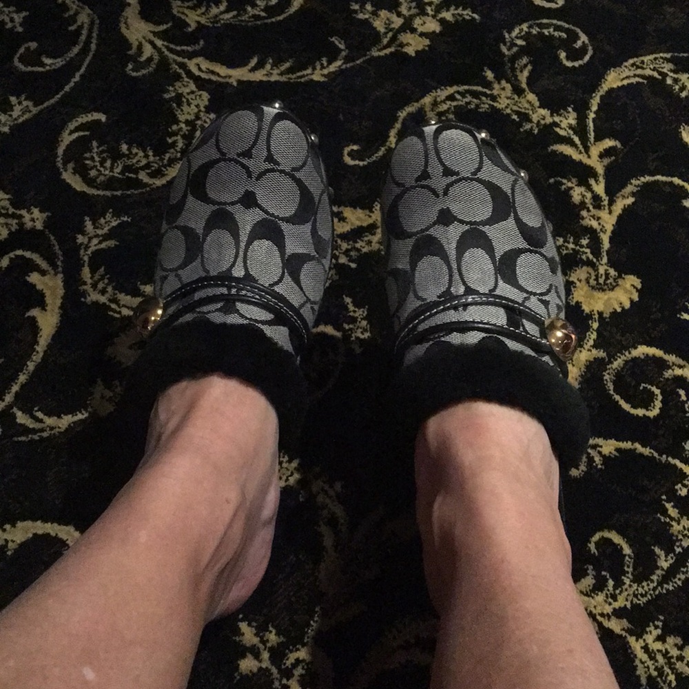 Coach clogs Worn once! Perfect condition.